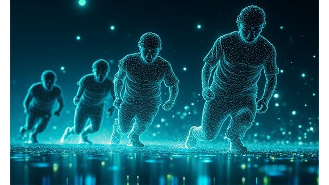 미래 스포츠와 혁신적인 기술을 상징하는 역동적인 이미지